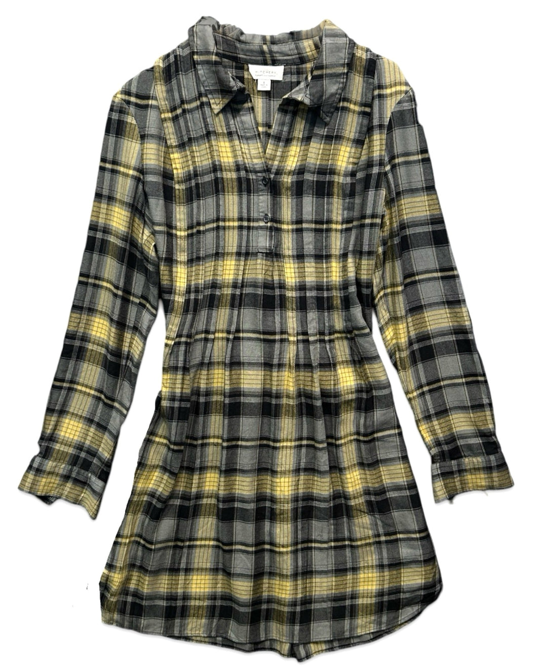 Witchery Long Sleeve Plaid Dress European Fabric - Bisy Clothing