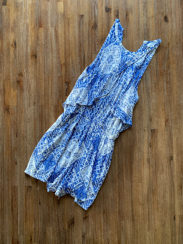 WITCHERY Size 8 Playsuit in Blue and White Women's DEC103 - Bisy Clothing