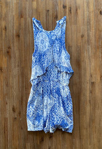WITCHERY Size 8 Playsuit in Blue and White Women's DEC103 - Bisy Clothing