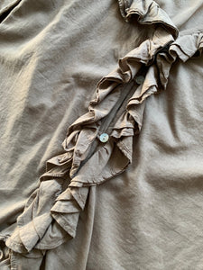 WITCHERY Size XS Frill T-Shirt Blouse in Brown Women's OCT156 - Bisy Clothing