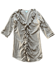 Load image into Gallery viewer, WITCHERY Size XS Frill T-Shirt Blouse in Brown Women&#39;s OCT156 - Bisy Clothing