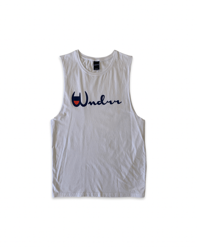 WNDRR Size M Champion Logo White Tank Mens JAN2021 - Bisy Clothing