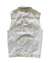 將圖片載入圖庫檢視器 WRANGLER Size S Distressed Denim Acid Wash Sleeveless Button Vest - Bisy Clothing