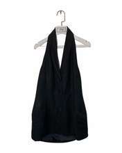 Load image into Gallery viewer, CUE Size S Vintage Haulter Neck Blazer Top Black NOV5921