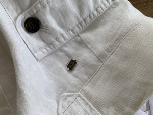 3/4 Linen Pant in White<br/>Vintage