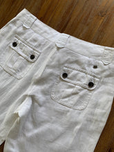 Load image into Gallery viewer, 3/4 Linen Pant in White&lt;br/&gt;Vintage