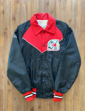 Load image into Gallery viewer, VINTAGE Size XS MACS Ice Hockey Super Series jacket in Black and Red Women&#39;s JAN21