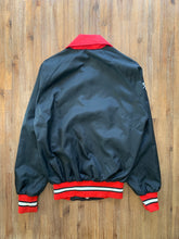 Load image into Gallery viewer, VINTAGE Size XS MACS Ice Hockey Super Series jacket in Black and Red Women&#39;s JAN21