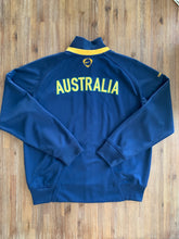 Load image into Gallery viewer, NIKE Size XL Football Australia Blue and Gold Zip Jumper Men&#39;s