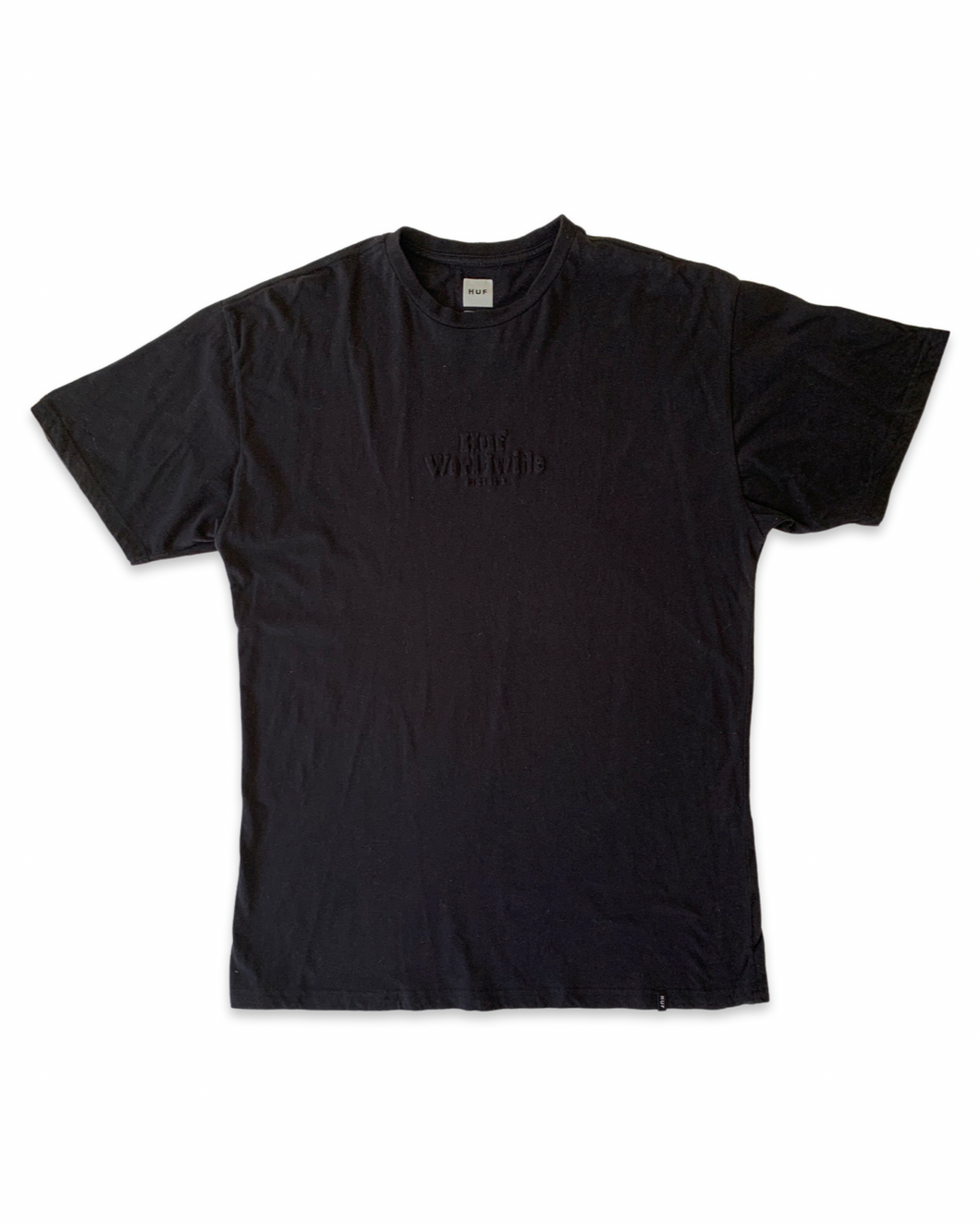 HUF Size L Huf Worldwide Embossed T-Shirt in Black JAN0721