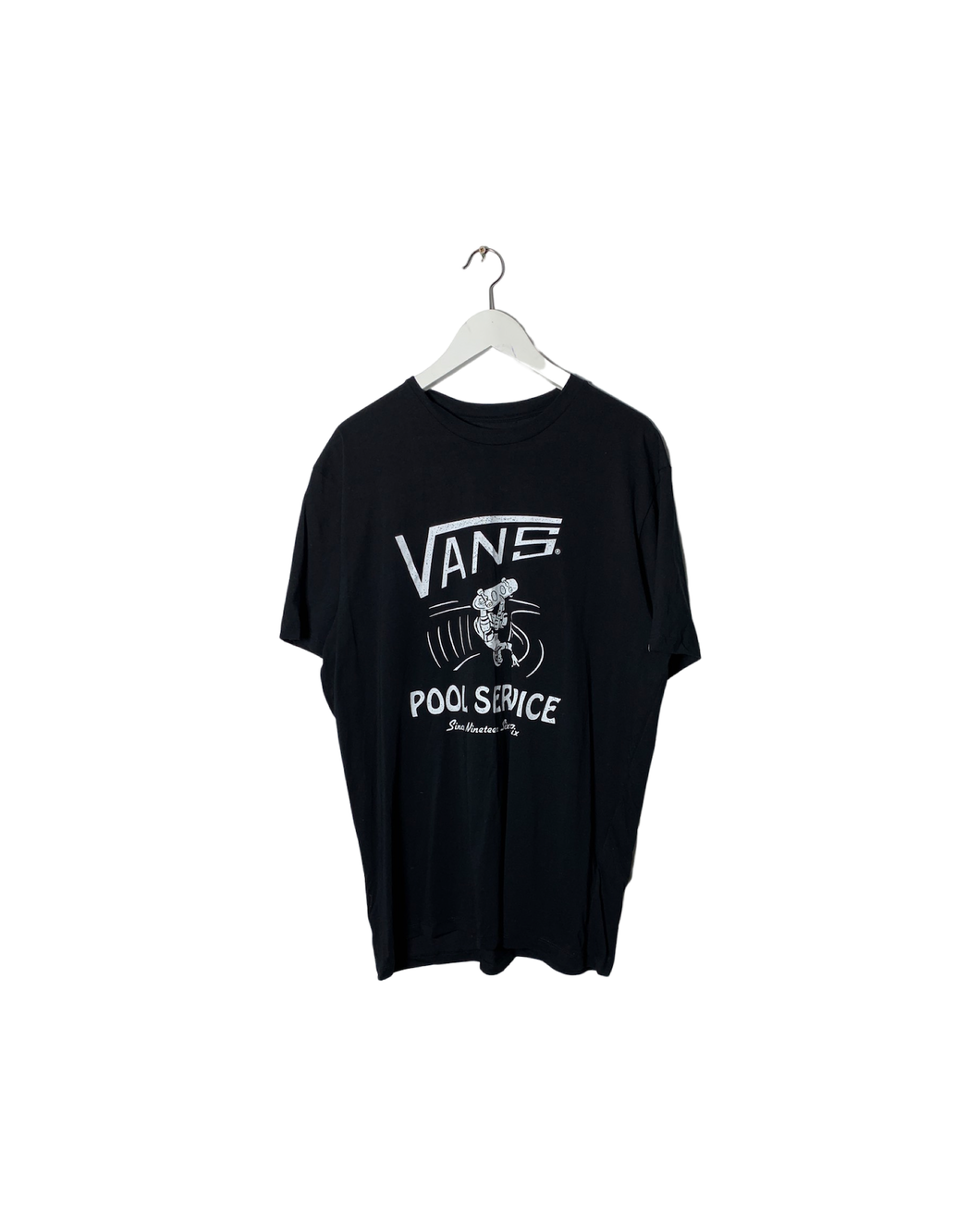 VANS Size L NEW Custom Skate Pool Service T-Shirt Black Men's MA8721