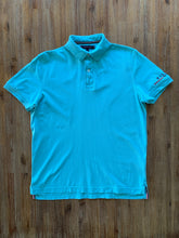 將圖片載入圖庫檢視器 TOMMY HILFIGER Size S TH NY Polo Shirt in Teal Sleeve Embroidery Men&#39;s DEC87