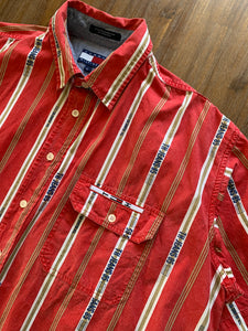 TOMMY HILFIGER Size XL Vintage TH JEANS 85 Short Sleeve Button Shirt