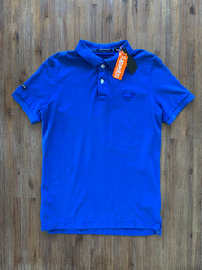 SUPERDRY Size S New Classic Pique Polo Shirt in Royal Blue Men's JAN14