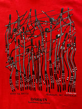 Load image into Gallery viewer, VINTAGE Size 2XL Darwin N.T Ready for Battle Aboriginal Art Red T-shirt Men&#39;s DEC125