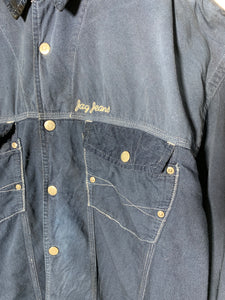 JAG JEANS Size XL Vintage Snap Button Shirt in Navy JUL6621
