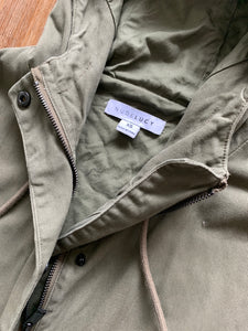 NUDE LUCIE Size XS Khaki Green Zip/Button Hooded Jacket Women's JU40
