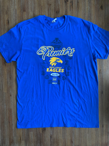 AFL West Coast Eagles 2018 Premiers Blue T-Shirt ⏐ Size 2XL