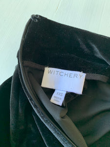 WITCHERY Size XS Velvet Long Sleeve Polo Neck Top in Black MAR4521