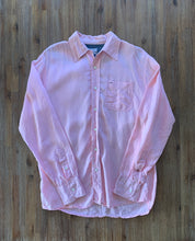 將圖片載入圖庫檢視器 TOMMY HILFIGER Size S Long Sleeve Linen Shirt in Salmon Pink Men&#39;s SEP99