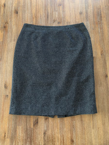 PERRI CUTTEN Size 14 Pencil Skirt in Black with White Detailing Women's DEC104