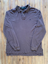 Load image into Gallery viewer, Ralph Lauren Size XL Vintage Long Sleeve Polo Shirt in Brown Men&#39;s JU17