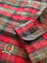 將圖片載入圖庫檢視器 TOMMY HILFIGER Size XL Vintage Plaid Long Sleeve Shirt Red Mens 321222