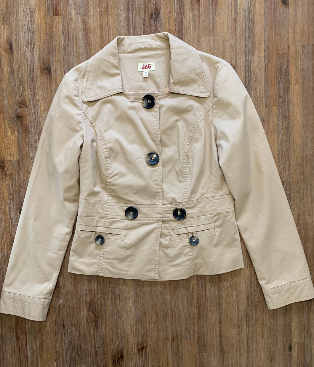 JAG Size 12 Light Brown Button Jacket Wome n's