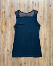 Load image into Gallery viewer, SABA Size M Basic Black Top with Frill on Back Shoulders Women&#39;s JAN140