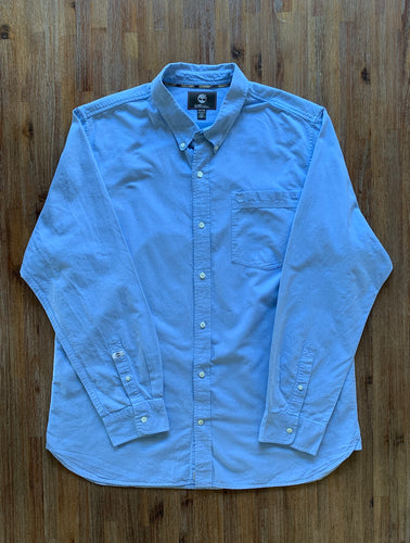 TIMBERLAND Size 2XL Earthkeepers Blue Long Sleeve Button Shirt