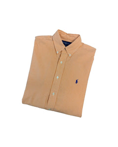 RALPH LAUREN Size XL Vintage Blake Cut Orange Check Long Sleeve Shirt JUN4821