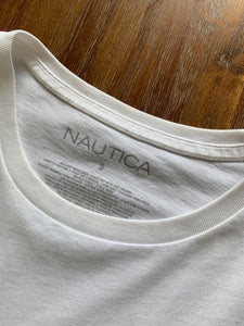 NAUTICA Size S Anchor Logo T-Shirt in White Men's FEB46