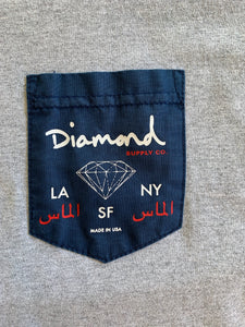 DIAMOND SUPPLY Size L Grey Pocket Skate Short Sleeve T-Shirt Men’s
