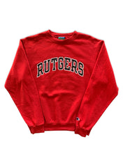 Load image into Gallery viewer, CHAMPION Size S Vintage Rutgers University NJ Sweatshirt Red 300522