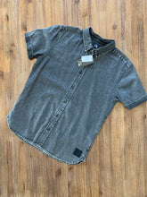 Load image into Gallery viewer, QUICKSILVER Size S NEW Acid Wash Grey Short Sleeve Shirt Women&#39;s