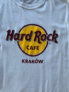 HARD ROCK Size M Hard Rock Café Logo 'Krakow' Poland White T-Shirt MAR9221