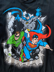DC COMICS Size M Vintage Y2K S14 Batman and Superman T-Shirt Black MAR9921