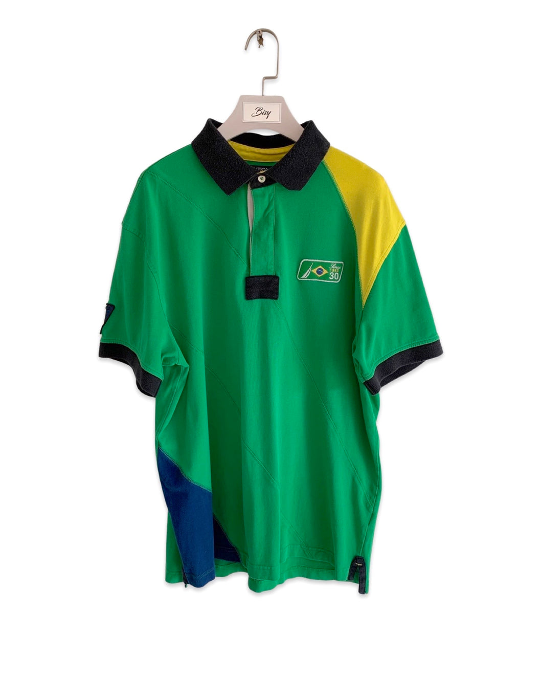 NAUTICA Size XL Brazil Rugby Polo Shirt in Green MAR0422
