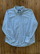 Load image into Gallery viewer, NAUTICA Size XL Long Sleeve Green, White and Blue Check Button Shirt Men&#39;s APR821