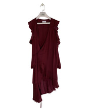 Load image into Gallery viewer, Long Sleeve Designer Dress in Burgundy&lt;br /&gt;Preloved