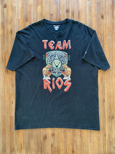 CHAMPION Size 2XL Boxing Brandon Rios Faded Black T-Shirt Front Graphic Men's JUL56