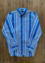 將圖片載入圖庫檢視器 TOMMY HILFIGER Size L Retro 80&#39;s Ply Striped L/S Shirt Men&#39;s