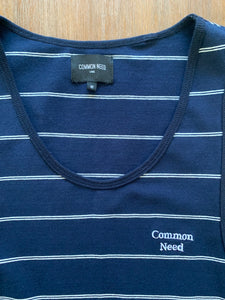 COMMON NEED Size M Blue Stripe Singlet Men's