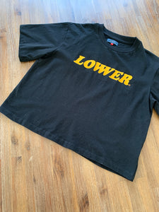 LOWER Size 6 Black Crop T-Shirt Front Logo Women's OCT49