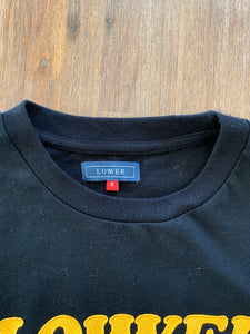 LOWER Size 6 Black Crop T-Shirt Front Logo Women's OCT49