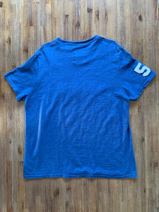 SUPERDRY Size L Premium Goods Logo on Blue T-Shirt MEn's SEP51