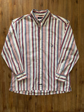 Load image into Gallery viewer, NAUTICA Size M (Fits Slightly Larger) White Striped Long Sleeve Shirt Men&#39;s