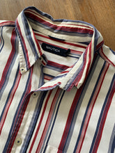 Load image into Gallery viewer, NAUTICA Size M (Fits Slightly Larger) White Striped Long Sleeve Shirt Men&#39;s