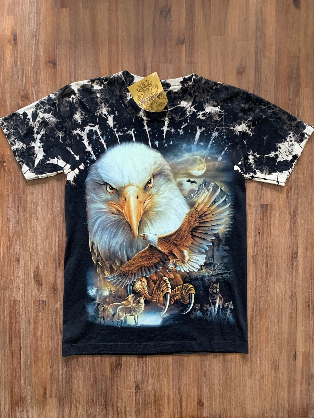 SURVIVORS Size S American Eagles Tye Die Black T-Shirt Men's