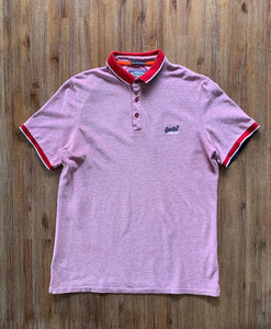 SUPER DRY Size 2XL City Fit Polo in Red Mens